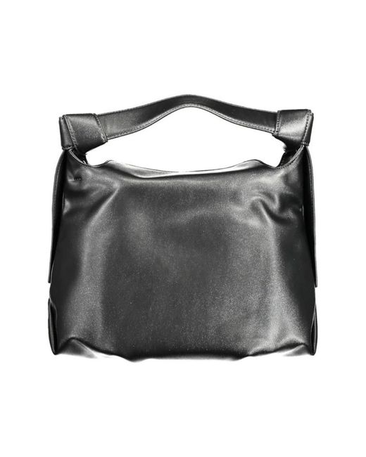 Calvin Klein Black Schwarze Polyester-Handtasche Mit Kontrastdetails