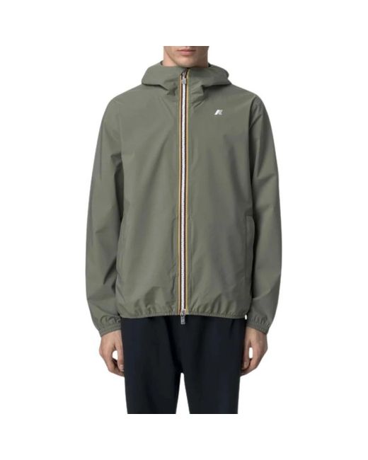 K-Way Jassen ,Groen ,Polyester Jack Stretch Dot in het Gray voor heren