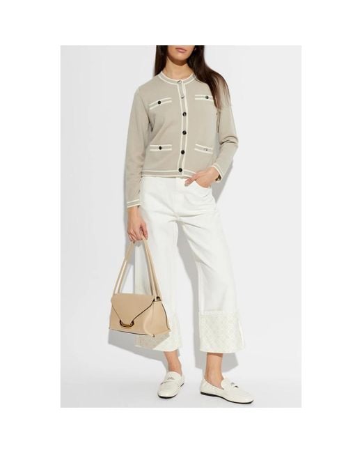 Cardigans di Tory Burch in Natural