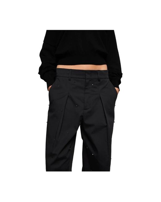 Dondup Black Straight Trousers