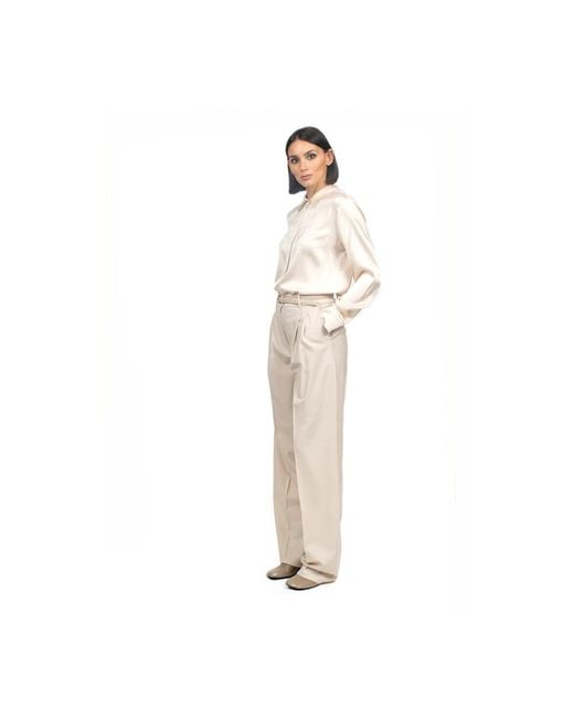 Max Mara Tapered Trousers in het Natural