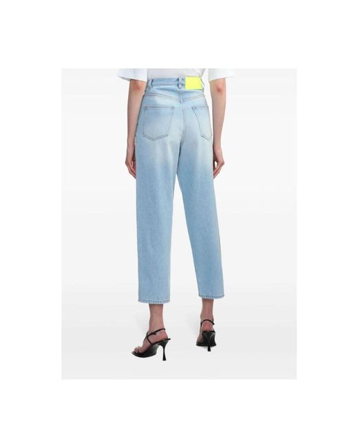 MSGM Blue Bestickte hellblaue jeans