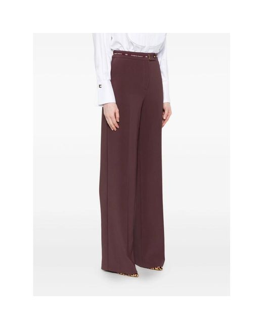 Elisabetta Franchi Wide Trousers in het Purple