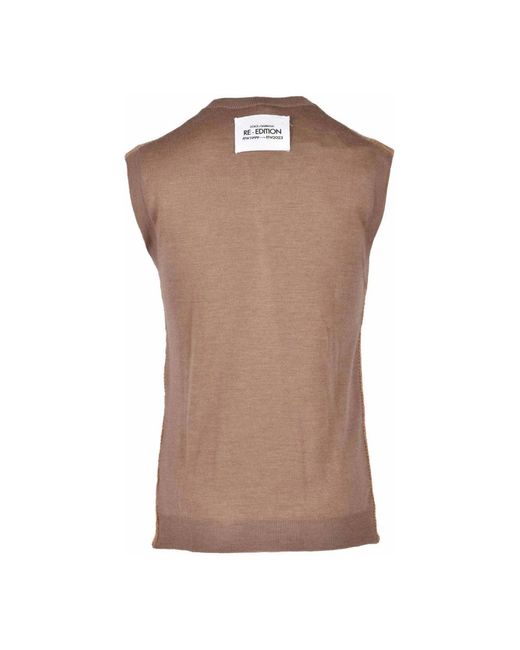 Dolce & Gabbana Brown Sleeveless Jumpers for men
