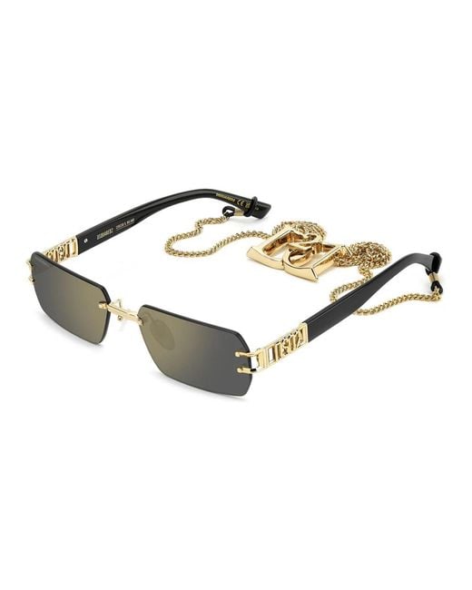 DSquared² Rectangle Zonnebrillen in het Metallic voor heren