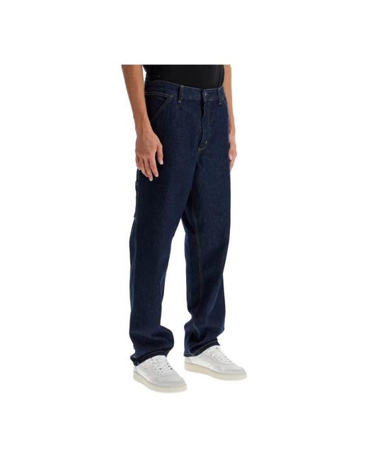 Carhartt Blue Straight Fit Jeans for men