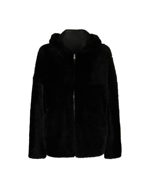 Yves Salomon Black Faux Fur & Shearling Jackets