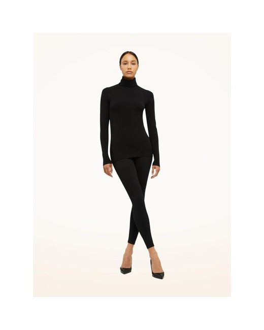 Wolford Black Aurora Top Long Sleeves