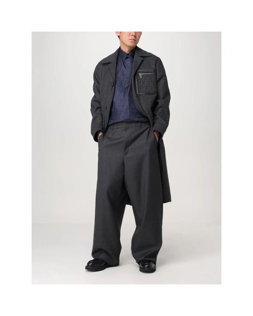 Single-Breasted Coats Fendi de hombre de color Black