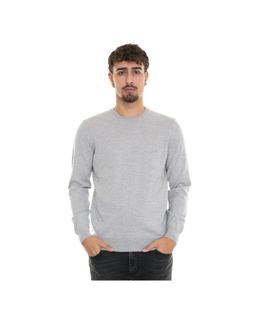 Boss Gray Round-Neck Knitwear for men