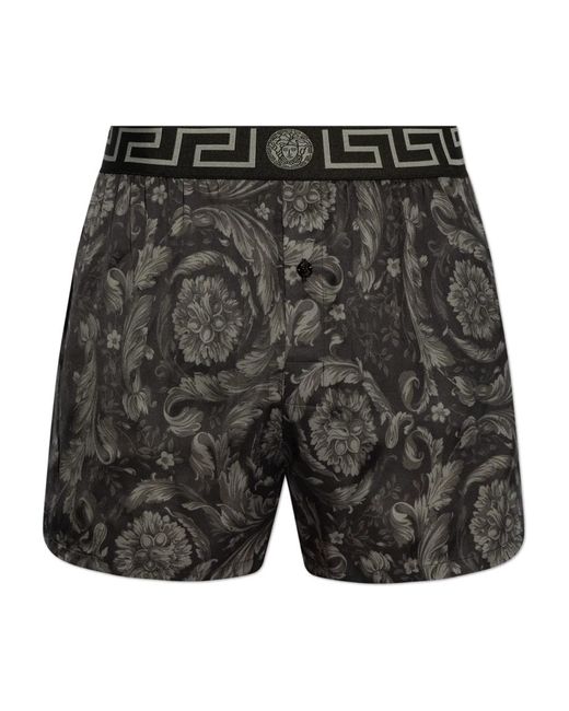 Versace Unterwäsche Shorts Mit Barockmuster in Black für Herren