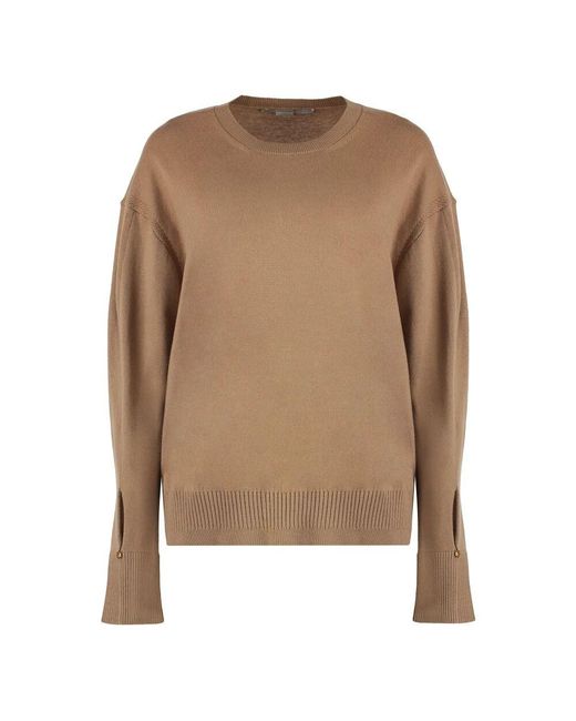 Stella McCartney Brown Gerippter strickwollpullover