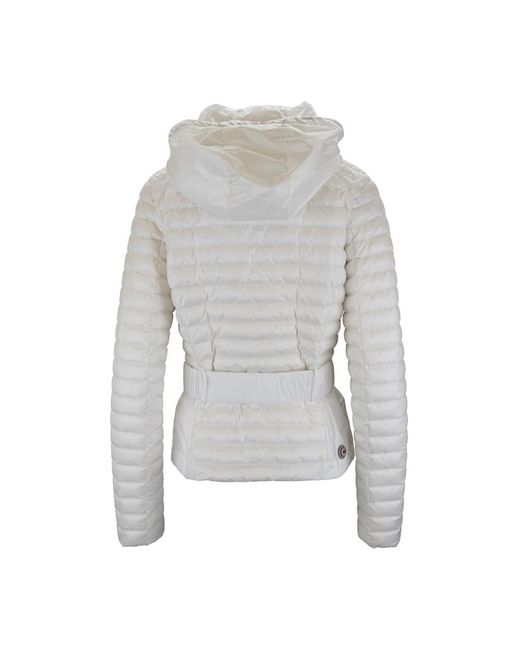 Colmar Jassen ,Wit ,Kort Donsjack Met Hoge Kraag in het Gray