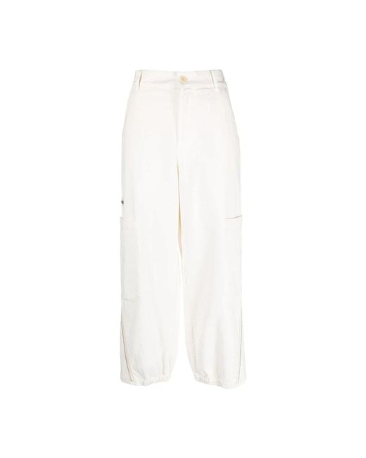 Barena White Wide Trousers