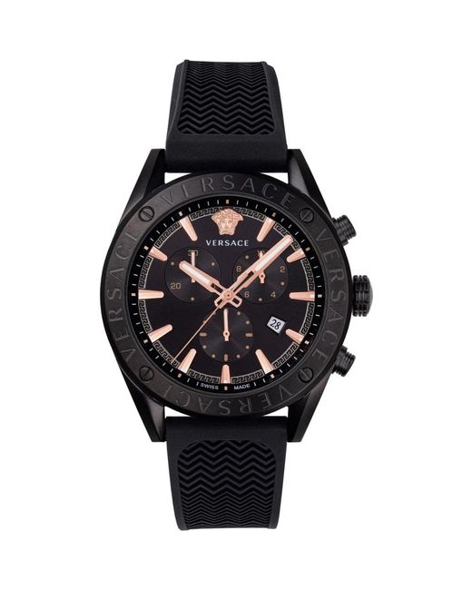 Cronografo v-chrono orologio uomo di Versace in Black da Uomo