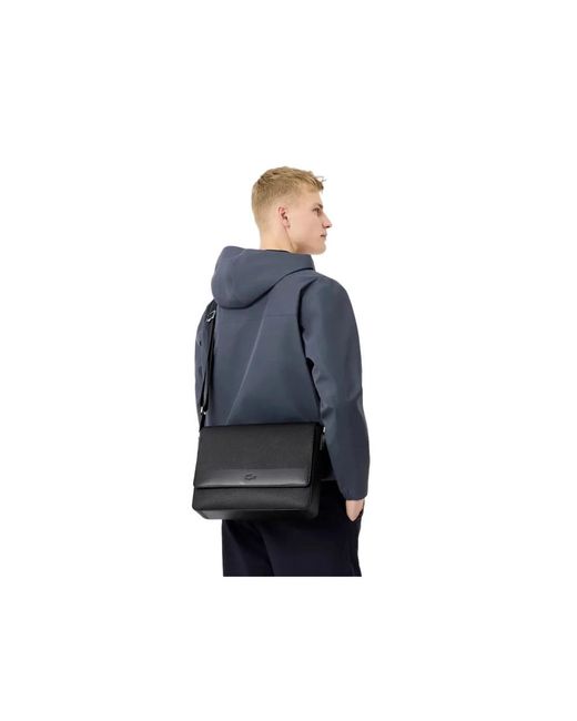 Lacoste Tassen ,Zwart ,Leer Chantaco Messenger in het Black voor heren