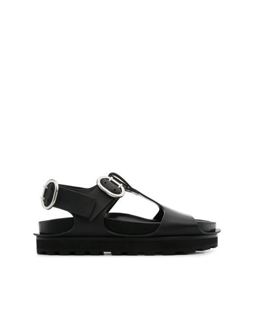 Jil Sander Black Flat Sandals