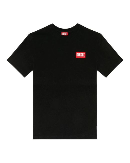 DIESEL Black T-shirt mit -logo-patch