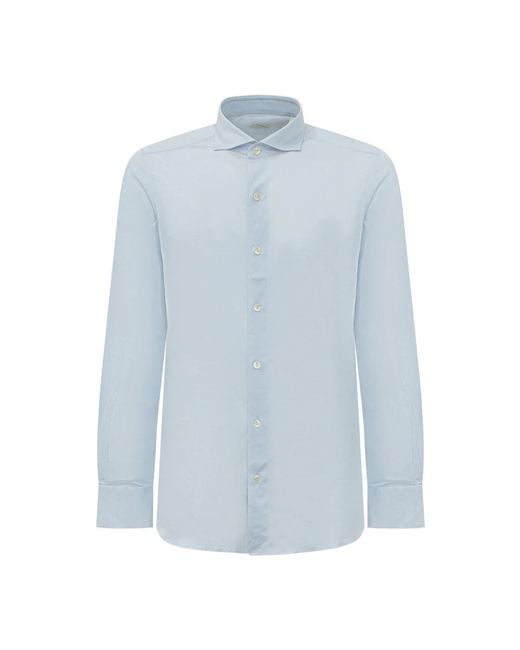 Finamore 1925 Blue Formal Shirts for men
