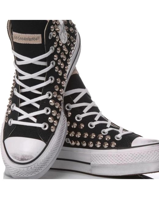 Chucks Schwarz Nieten Echtes CONVERSE Schwarz Mit Nieten Und