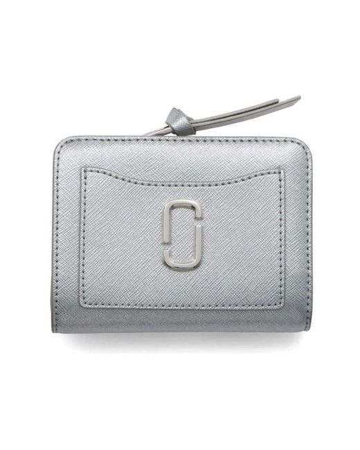 Marc Jacobs Gray Leder logo bi-fold tasche