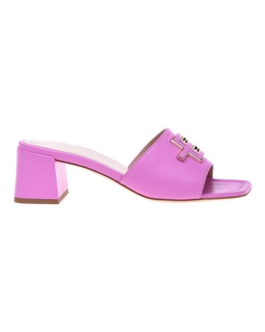 Baldinini Purple Heeled Mules