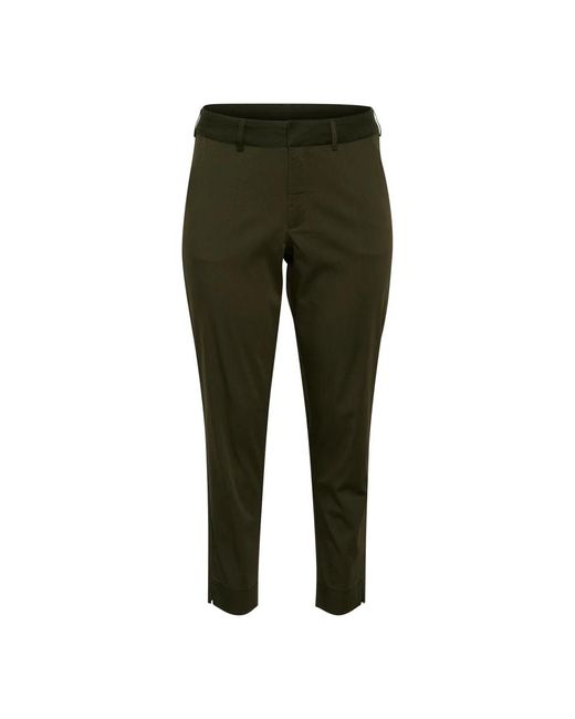 Kaffe Broeken ,Groen ,Cropped Chino Broek in het Green