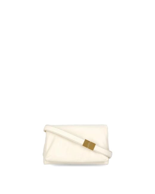 Marni Natural Cross body bags,kleine weiße leder-prisma-tasche