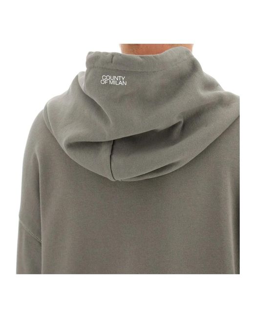 Marcelo Burlon Oversize kapuzenpullover mit logo-detail in Gray für Herren