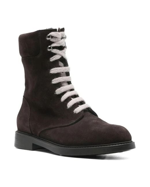 Doucal's Black Lace-Up Boots