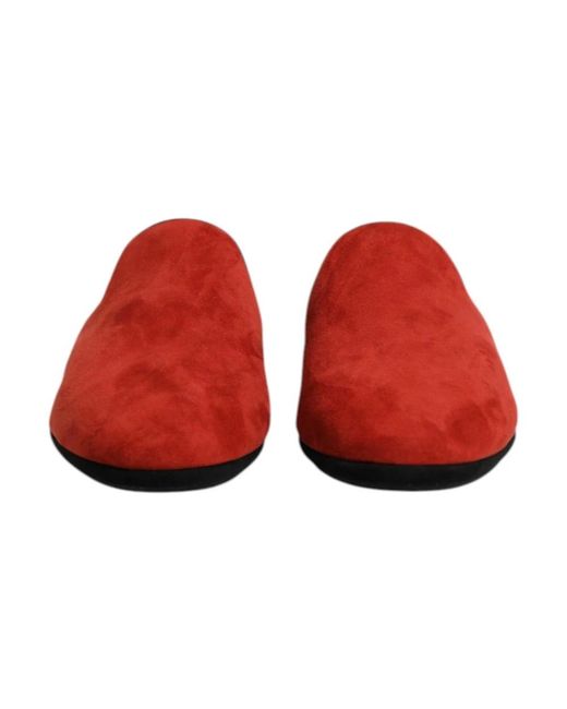 Dolce & Gabbana Red Slippers for men