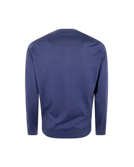FILIPPO DE LAURENTIIS Blue Round-Neck Knitwear for men