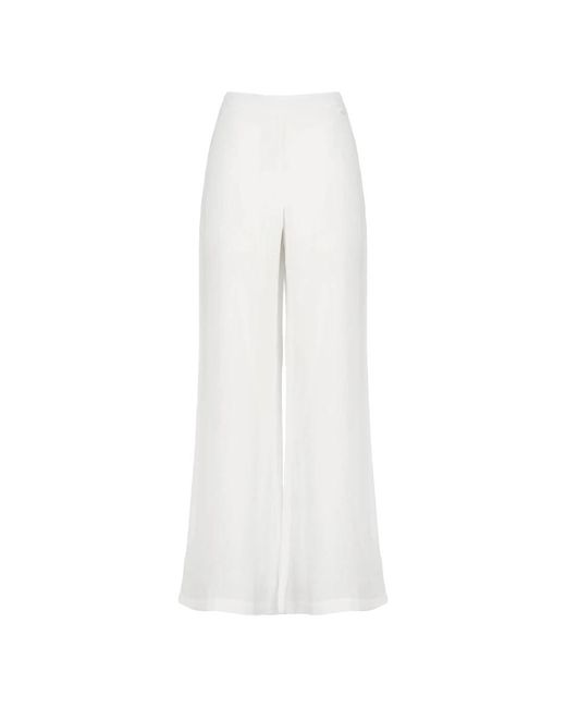 Pantaloni larghi in lino bianco di 120% Lino in White