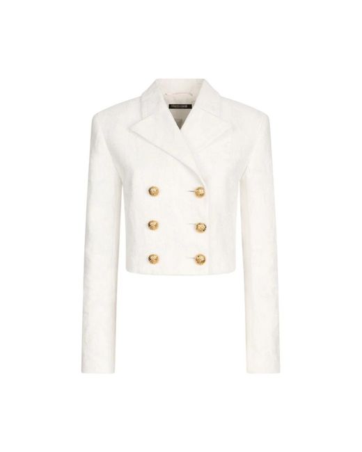 Roberto Cavalli Jassen ,Wit ,Gouden Knoop Kort Jasje in het White
