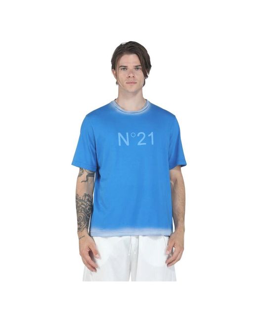 N°21 Baumwoll t-shirt in Blue für Herren