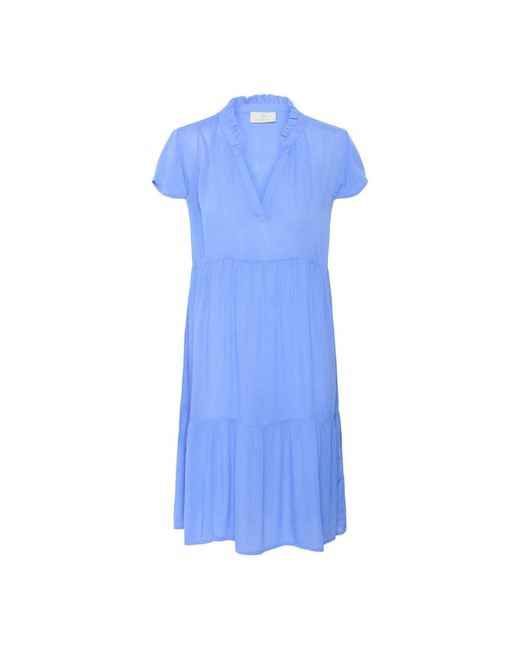 Kaffe Blue Elegantes Amber Kleid Mit Rüschen