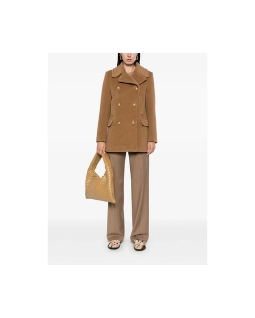 Tagliatore Brown Double-Breasted Coats