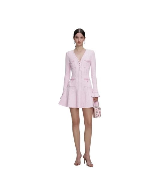 Self-Portrait Pink Knitted Dresses