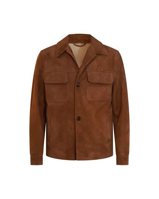 Leather Jackets Lardini de hombre de color Brown