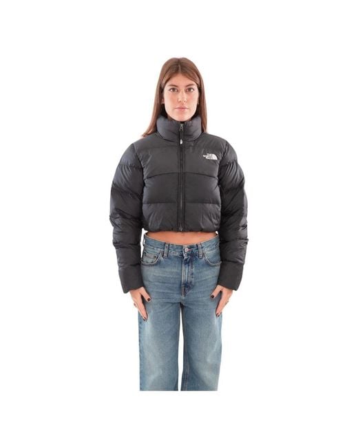 The North Face Cropped Down Jacket in het Gray