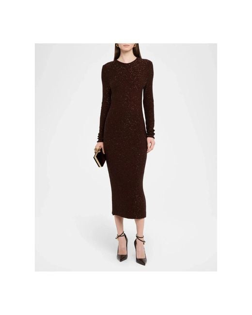 Fabiana Filippi Brown Pailletten-Midikleid
