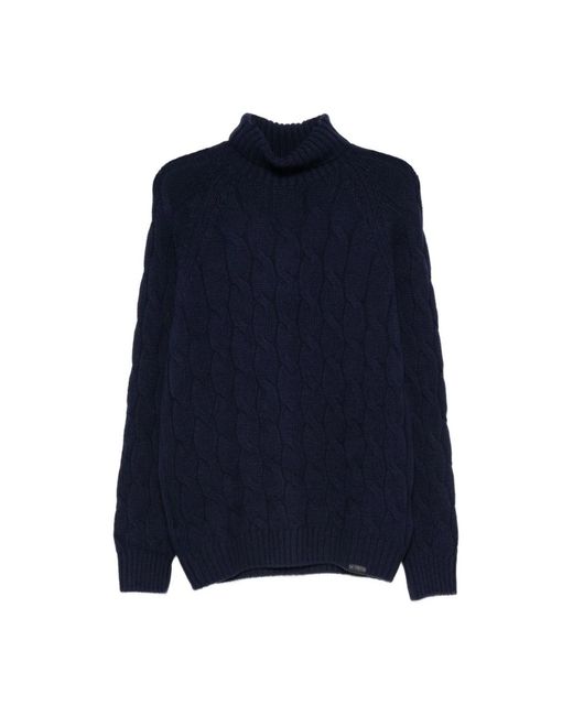 Fay Blue Turtlenecks for men
