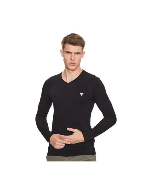Guess Modernes Core Langarm T-Shirt in Black für Herren