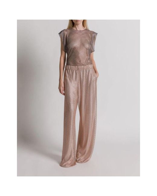 Alberta Ferretti Brown Wide Trousers