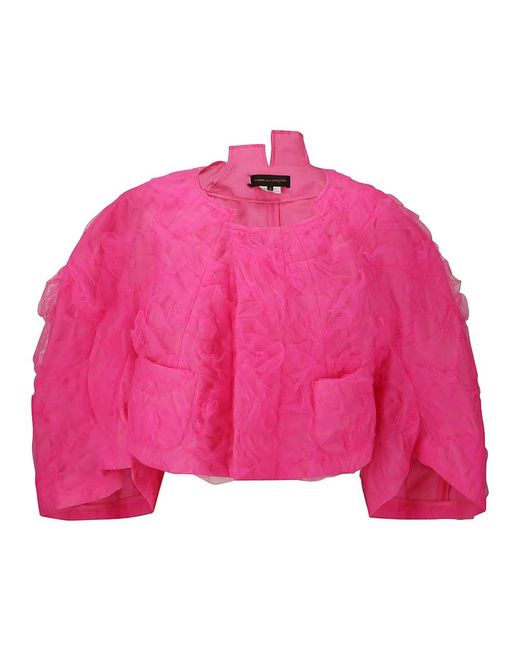 Giacca in tulle con maniche a sbuffo di Comme des Garçons in Pink