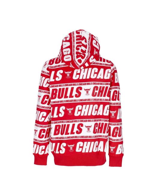 Mitchell & Ness Hoodies & Sweatvesten ,Rood ,Katoen Chicago Bulls Hoodie Hardwood Classics in het Red voor heren