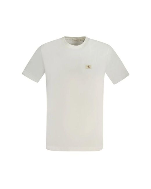 Calvin Klein Weißes Baumwoll Herren T-Shirt in White für Herren