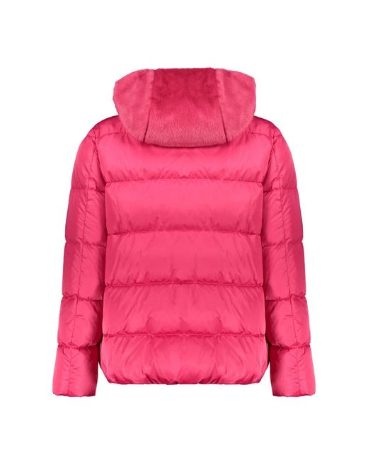 Herno Jassen ,Roze ,Polyester Moderne Gewatteerde Jas Met Capuchon in het Pink