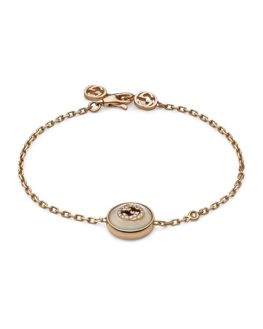 Gucci Interlocking Armband in het Metallic