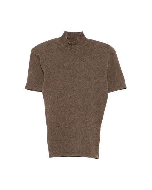 Jacquemus Gebreide Trui Met Hoge Kraag in het Brown